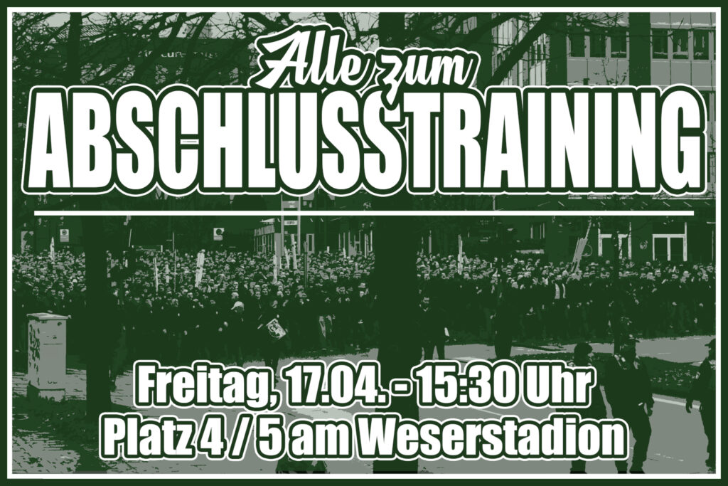 Alle zum Abschlusstraining!